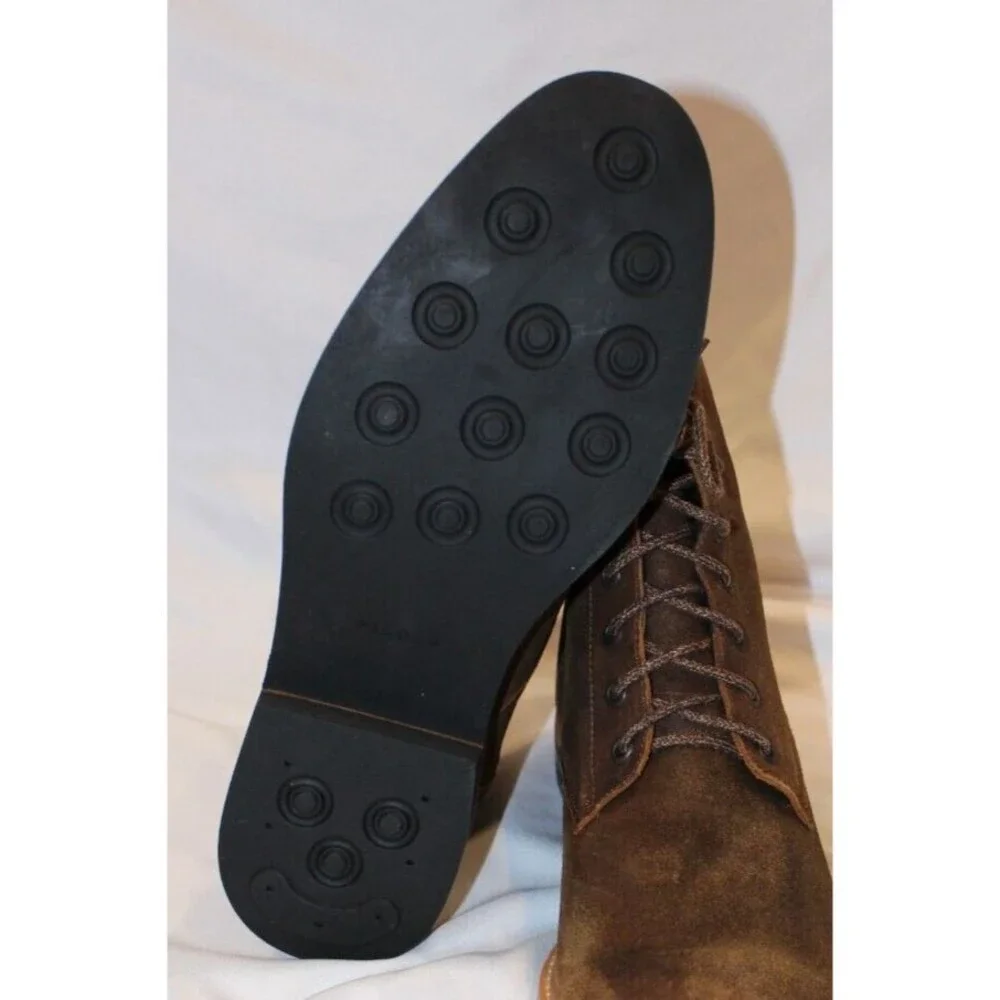 NISOLO MEN'S ANDRES SUEDE BOOTS WAXED BROWN SZ 12 $280 NIB